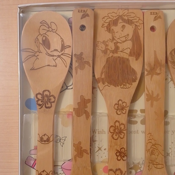 6 pcs Lilo & Stitch Wooden Bamboo Cooking Utensils Set - Picture 4 of 16